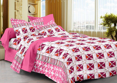 

Ahmedabad Cotton 150 TC Cotton Single Geometric Bedsheet(Pack of 1, Pink)