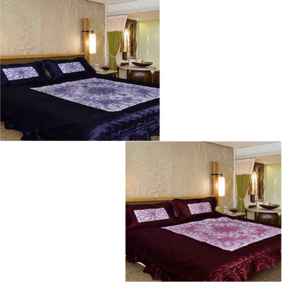 

Chelsi 120 TC Satin Double Abstract Bedsheet(Pack of 2, Multicolor)