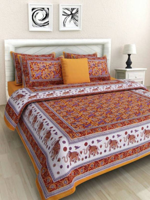 

Pinkcity Style Cotton Double King Printed Bedsheet(Pack of 1, Multicolor)