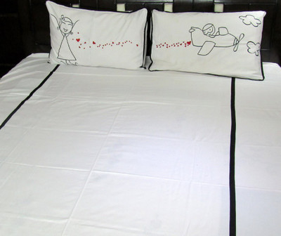 

Fabrica Furnishings Cotton Double King Embroidered Bedsheet(Pack of 1, Multicolor)