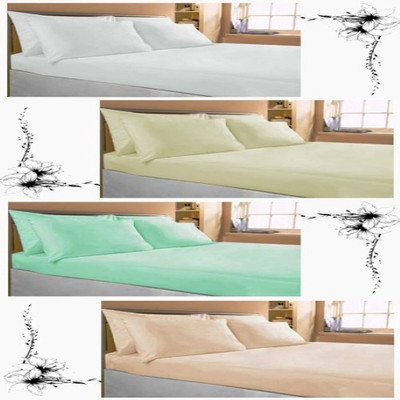 

Loomkart Cotton Double Plain Bedsheet(Pack of 4, Multic0lor)