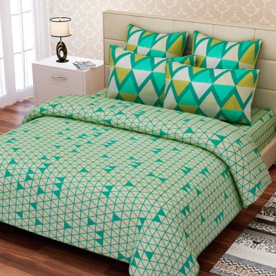 SEJ BY NISHA GUPTA 180 TC Cotton Double Geometric Flat Bedsheet(Pack of 1, Multicolor)