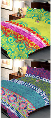 

Uber Urban 108 TC Cotton Double Abstract Bedsheet(Pack of 2, Multicolor)