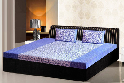 

India Furnish 110 TC Cotton Double Floral Bedsheet(Pack of 1, Purple)