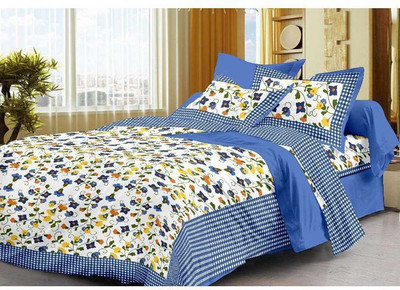 Firstchoice Cotton Double Flat Printed Bedsheet(Pack of 1, Multicolor)