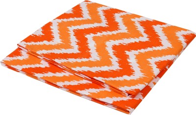 Bacati Cotton Crib Printed Fitted (Elastic) Bedsheet(Pack of 2, Orange)