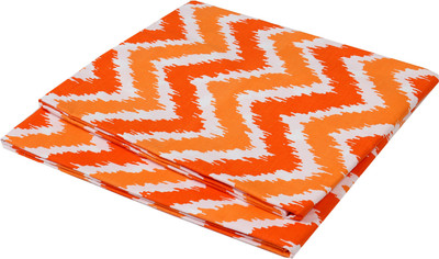 Bacati Cotton Crib Printed Fitted (Elastic) Bedsheet(Pack of 2, Orange)