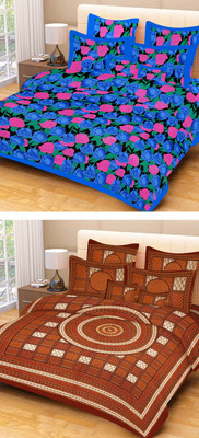 

Metro Living Cotton Double Floral Bedsheet(2 Bedsheet, 4 Pillow Covers, Multicolor)