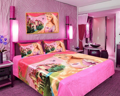 

The Intellect Bazaar 150 TC Polyester Double Cartoon Bedsheet(Pack of 1, Pink)
