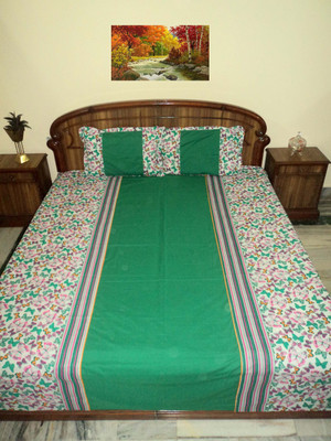 

Design Willa Cotton Double Striped Bedsheet(Pack of 1, Multicolor)