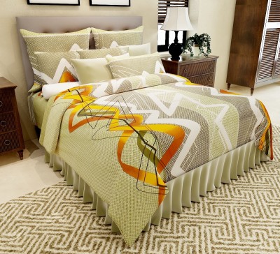 Home Candy 144 TC Cotton Double Geometric Flat Bedsheet(Pack of 1, Multicolor)
