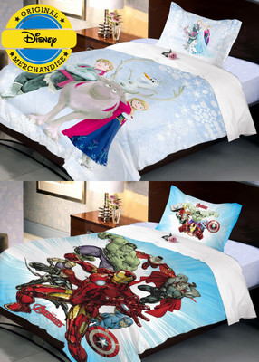 

Uber Urban 140 TC Cotton Single Cartoon Bedsheet(Pack of 2, Multicolor)