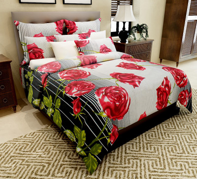 66% OFF on Home Candy 144 TC Cotton Double Floral Bedsheet(1 Double Bedsheet, 2 Pillow Covers, White, Red, Green) 66% OFF on Home Candy 144 TC Cotton Double Floral Bedsheet(1 Double Bedsheet, 2 Pillow Covers, White, Red, Green)