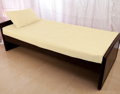 37% OFF on Tangia Solidzzana Nanochecks Cream flat bed sheets and pillow case set 225 cm x 275 cms + 2 pillow cases 72 cm x 48 cm(100% cotton. Soft Easy Care Fabric)