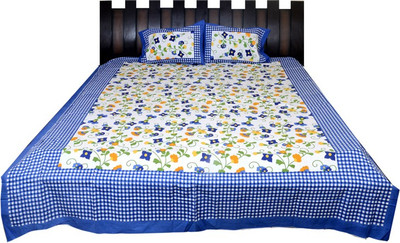 

Nathi and Nancy Cotton Double Checkered Bedsheet(1 Bed Sheet & 2 Pillow Covers, Multicolor)