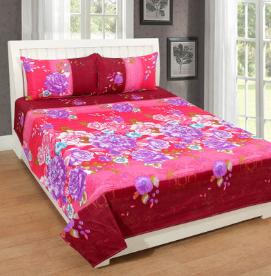 

Zesture 160 TC Polycotton Double Floral Bedsheet(Pack of 1, Multicolor)