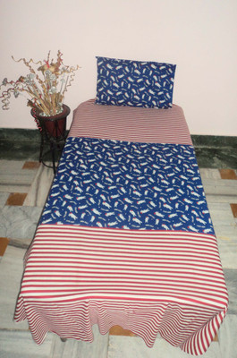 

Amita Home Furnishing Cotton Double Striped Bedsheet(Pack of 1, Multicolor)