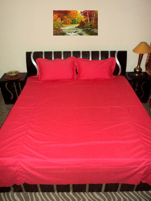 

Amita Home Furnishing Cotton Double Plain Bedsheet(Pack of 1, Pink)