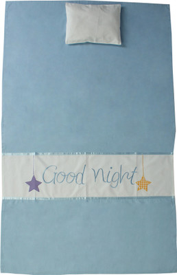 

Blooming Buds Cotton Crib Embroidered Bedsheet(Pack of 1, Blue)