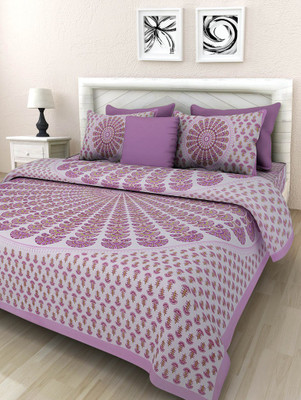 

Sanganeri Bedsheets 250 TC Cotton Double King Floral Bedsheet(Pack of 1, Multicolor)