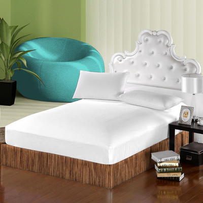 

Uber Urban 0 TC Cotton Double Plain Bedsheet(Pack of 1, White)