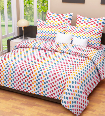 

Home Candy 144 TC Cotton Double Polka Bedsheet(Pack of 1, Multicolor)
