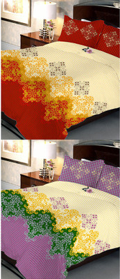

Uber Urban 108 TC Cotton Double Abstract Bedsheet(Pack of 2, Multicolor)