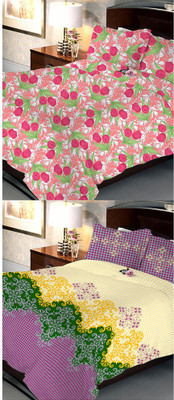 

Uber Urban 108 TC Cotton Double Abstract Bedsheet(Pack of 2, Multicolor)