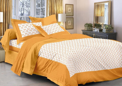 ChoiceUnique Cotton Double Printed Flat Bedsheet(Pack of 1, Multicolor)
