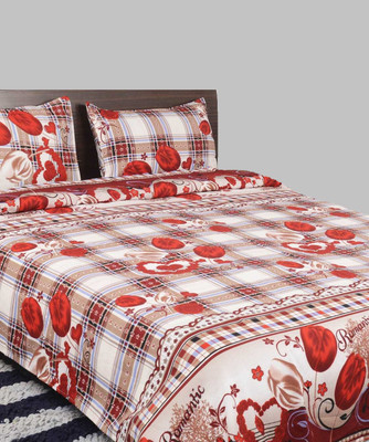 54% OFF on Breeza 144 TC Polycotton Double Abstract Bedsheet(1 Bed Sheet With 2 Pillow Cover, Multicolor)