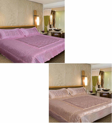 

Chelsi 120 TC Satin Double Abstract Bedsheet(Pack of 2, Multicolor)