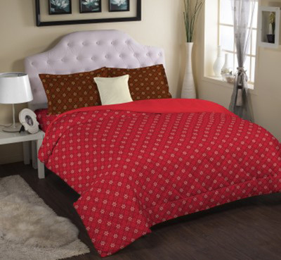 

Bichauna by Portico Cotton Double King Floral Bedsheet(Pack of 1, Red, Brown, Beige), Beige;brown;red