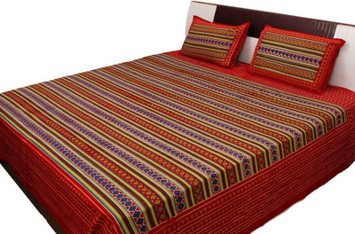 

Halowishes 110 TC Cotton Double Geometric Bedsheet(Pack of 1, Multicolor)