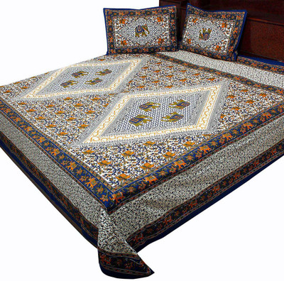 

Shilpbazaar 116 TC Cotton Double Printed Bedsheet(Pack of 1, Multicolor)