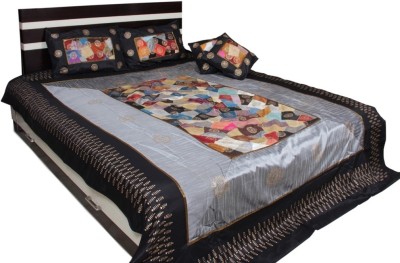 Soundarya Polyester Double Abstract Flat Bedsheet(Pack of 1, Multicolor)