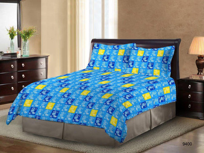 

Bombay Dyeing 124 TC Cotton Double Printed Bedsheet(Blue)