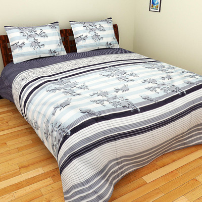 

Splash Satin Double Printed Bedsheet(Grey, Silver, White)
