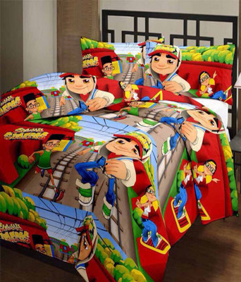 

Comfort Home 110 TC Polyester Single Cartoon Bedsheet(Pack of 1, Multicolor)