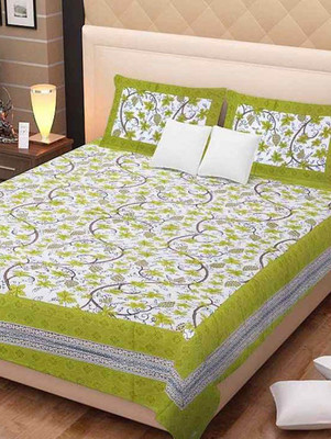 

Suraaj Fashion 300 TC Cotton Double King Floral Bedsheet(Pack of 1, Multicolor)