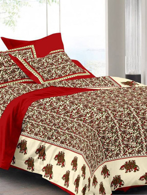 

Suraaj Fashion 300 TC Cotton Double King Floral Bedsheet(Pack of 1, Multicolor)