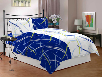 

Bombay Dyeing Cotton Double Geometric Bedsheet(Pack of 1, Blue)