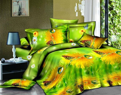 

Dexim Polycotton Double Floral Bedsheet(Pack of 1, Green)