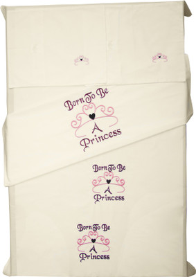 

Baby Rap 200 TC Cotton Crib Embroidered Bedsheet(Pack of 2, Yellow)
