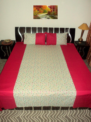 

Amita Home Furnishing Cotton Double Striped Bedsheet(Pack of 1, Multicolor)