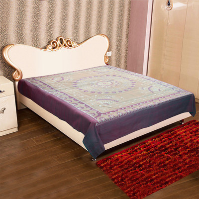 

Kadambini Saree Cotton Double King Embroidered Bedsheet(Pack of 1, Multicolor)