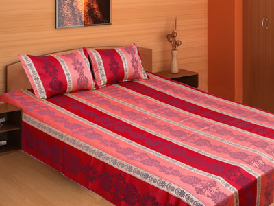 

Stop N Shop Polyester Double Abstract Bedsheet(Pack of 1, Multicolor)