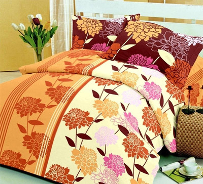 

Bliss 144 TC Cotton Double King Floral Bedsheet(Pack of 1, Multicolor)