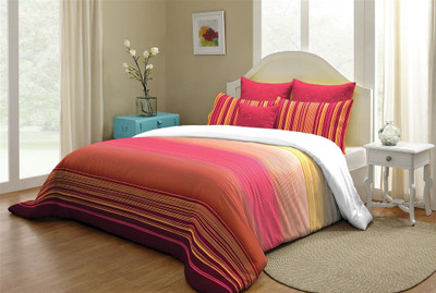 

DCTex Furnishings 300 TC Cotton Double King Striped Bedsheet(Pack of 1, Multicolor)