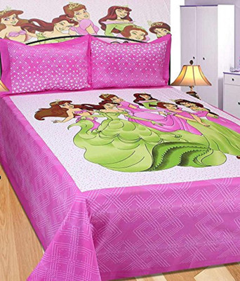 

Zain 120 TC Cotton Double King Printed Bedsheet(Pack of 1, Pink)