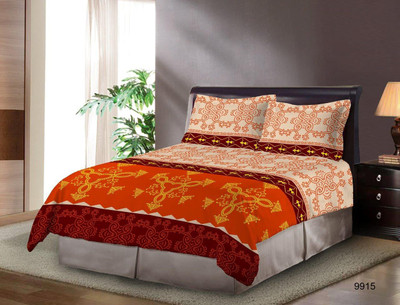 

Bombay Dyeing 124 TC Cotton Double Printed Bedsheet(Orange)
